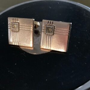 Vintage Anson Brushed Gold Art Deco Cufflinks – Patent Pending